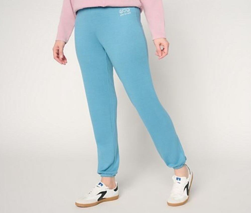 Peace Love World Pull On Comfy Joggers Size Petite XS Blue Sky A718942 NWOT